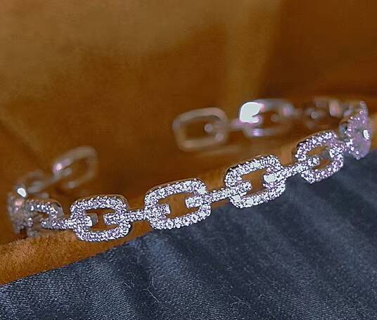 New Arrival S925 Solid Silver Hip Hop Infinity France Bracelet for Men VVS1 Moissanite Iced with GRA Certificate Gift