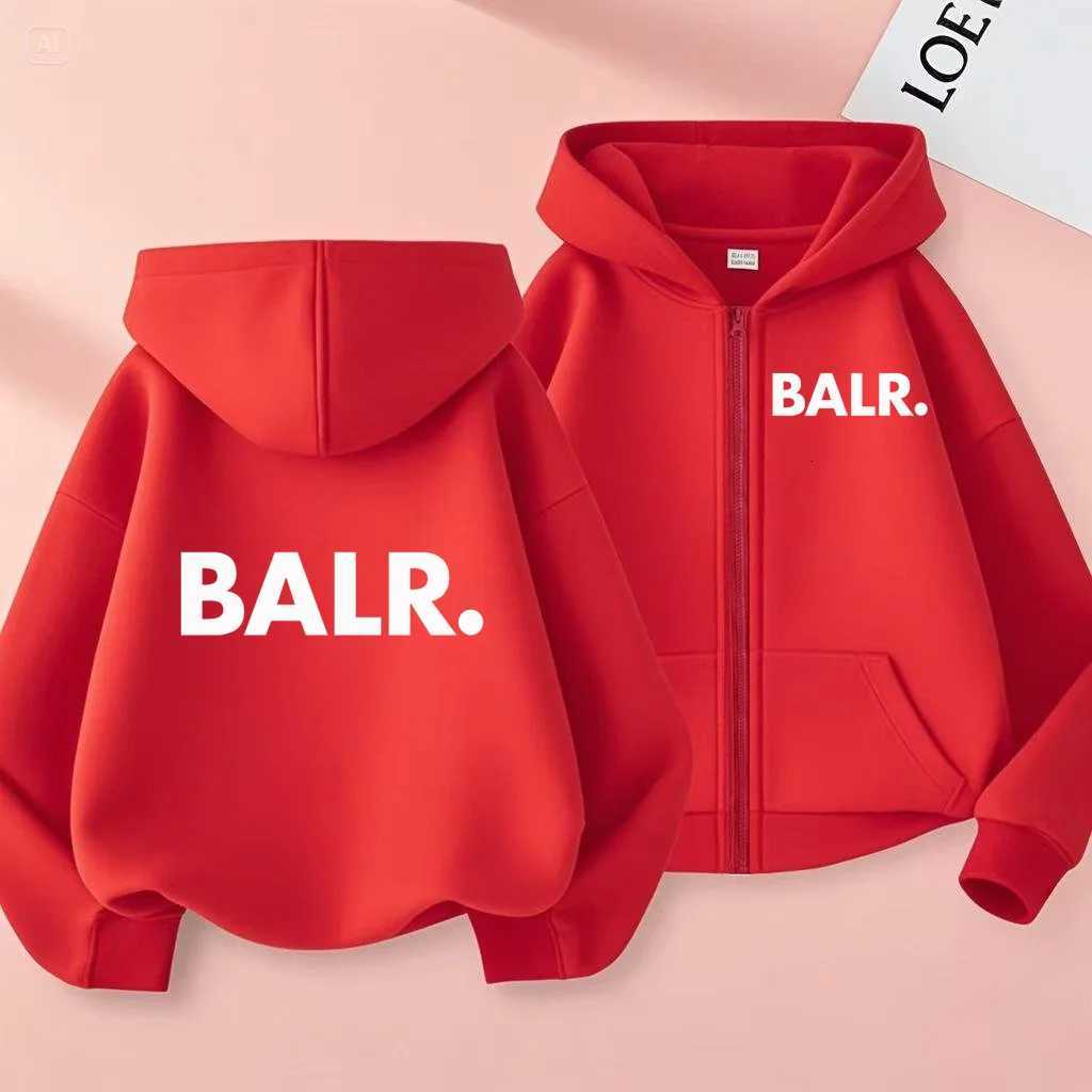 Childrens BALR Letters Zipper Style Long Sleeve Hoodies Clothing Girls Boy Charming Top 312Yrs Leisure Sweatshirt Fashion CoatT251030