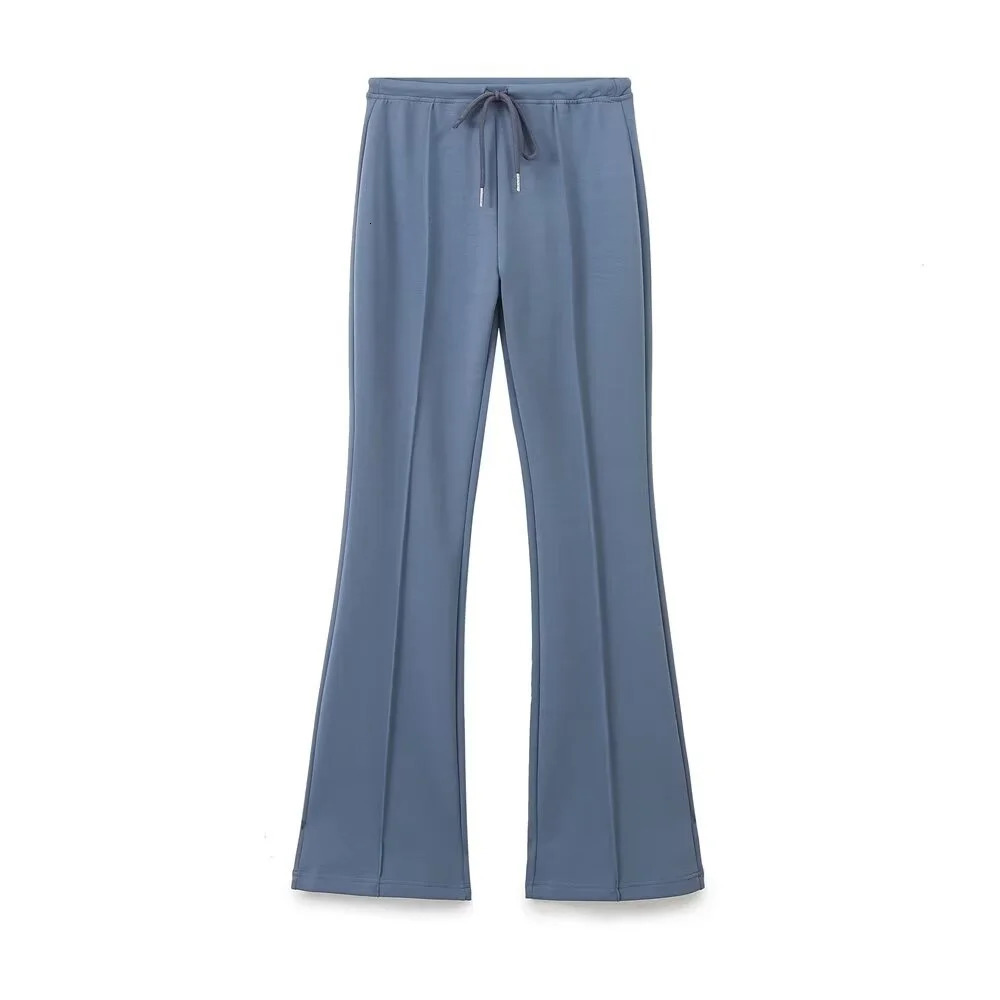 Autumn womens fashionable casual zipper decoration hooded long sleeved sweatshirt jacket trumpet pants set 251029