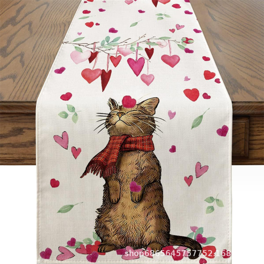 90330 Spring flower tablecloth hot sale modern simple home tablecloth embroidery engraved multi-color table runner tablecloth