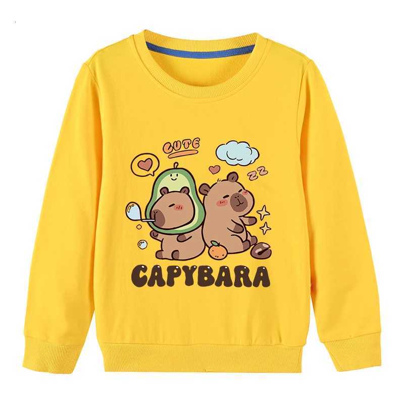 Cute Capibara Cotton Sweatshirt For Boys And Girls Childrens Funny Hoodies For Autumn Kids Long Tshirt Outdoor Sports SweaterT251030