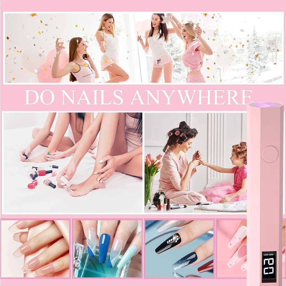 Convenient Handheld Nail Dryer Lamp UVLED Nail Curing All Gel Polish Nail Art Tool USB Rechargeabl Quick Dry Nail Lamp L251030
