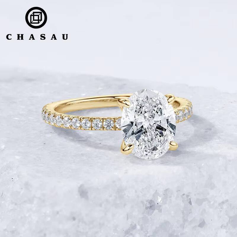 925 Silver 3Carat 8x10mm 3CT Oval Cut D Color VVS1 Moissanite Ring Ladies Classic Promise Wedding Engagement Rings for Women