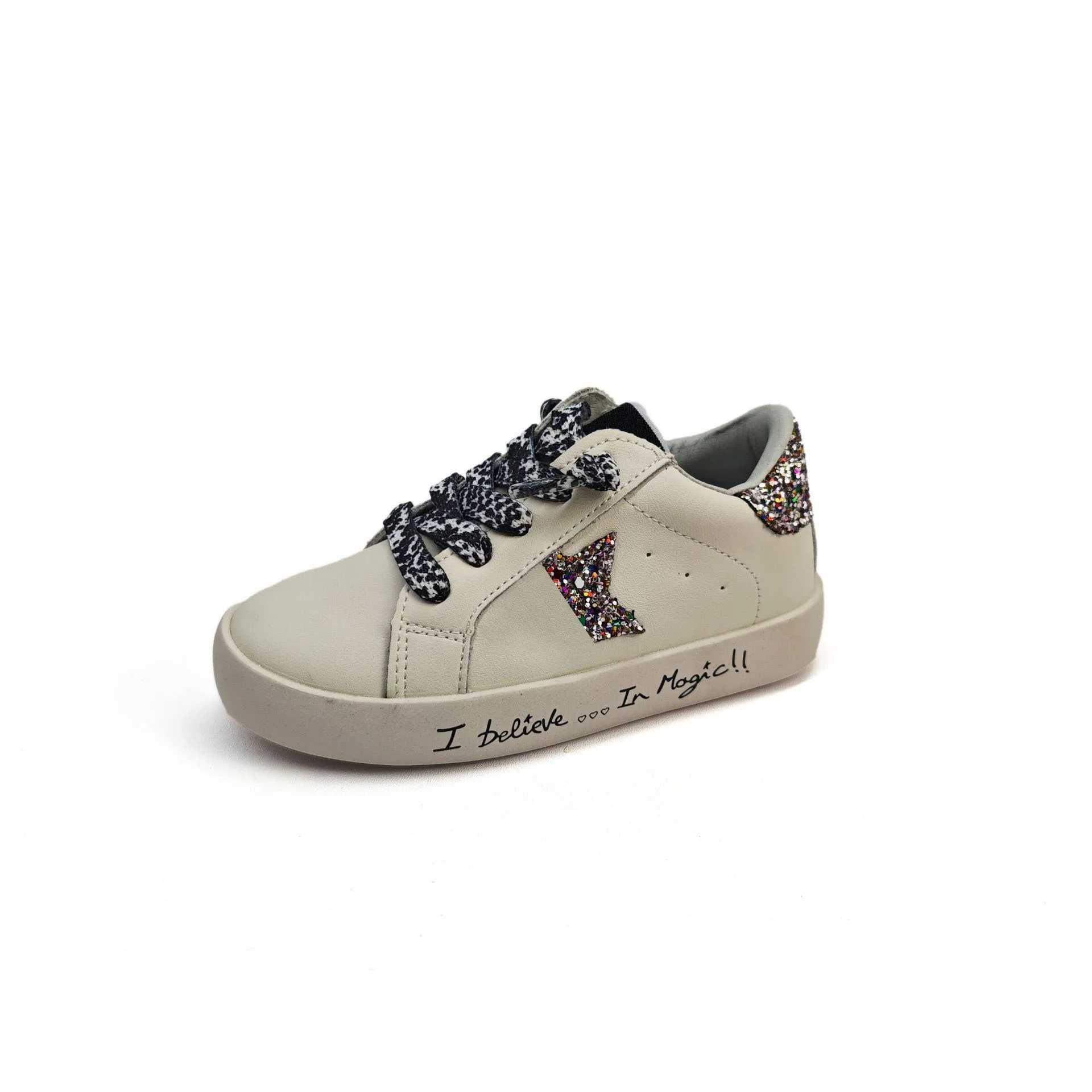 Kids Leather Star Sneakers Toddler Baby Boys Girls Fashion White Sparkly Glitter Leather Retro Star Sneakers ShoesW251030