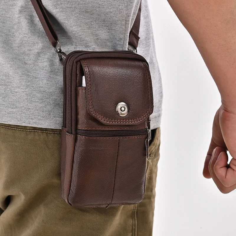 2023 Mens Messenger Bag Cowhide Leather Bag Mobile Phe Pouch Men Wallet Small Travel Waist Bag M MtiPockets Ch Bag Y251011