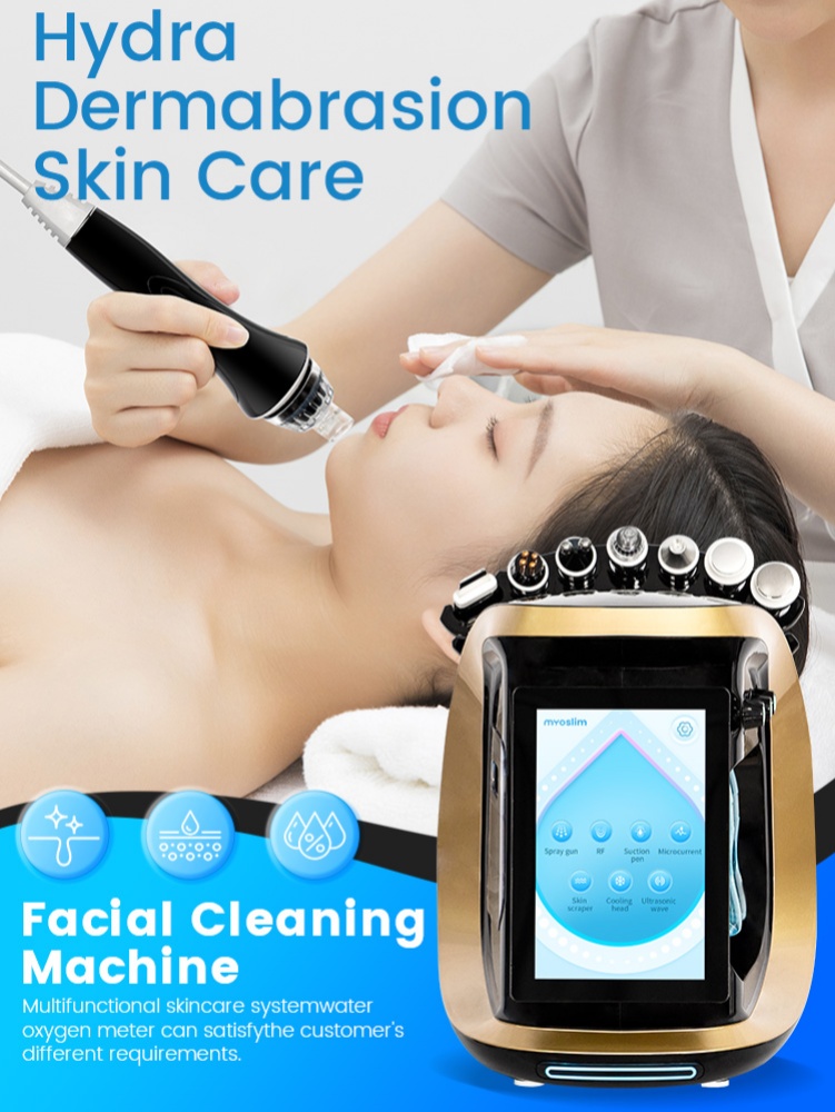 Water Hydra Dermabrasion 7 In 1 Oxygen Ice Blue Smart Jet Aqua Peeling Small Bubble For Facial Cleansing Equipment