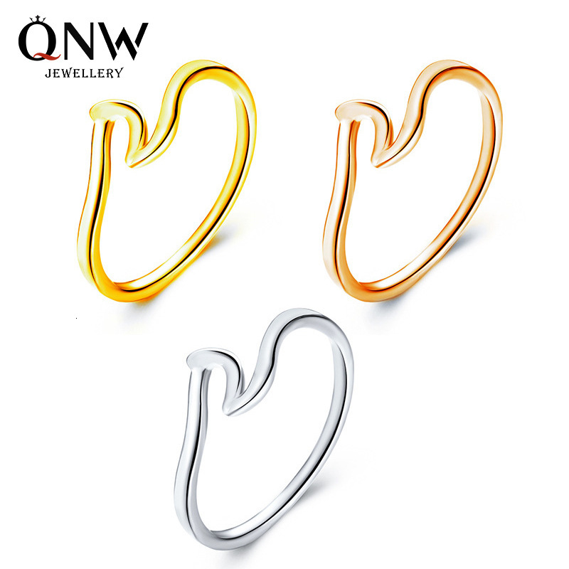 Fashion Geometric Personality Simple Ring Women Wave Hand Jewelry Creative New Accessory