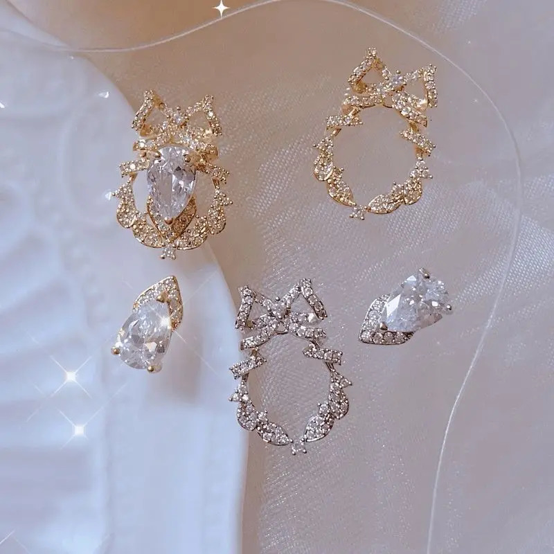 10pcs Hollow Bow Frame Drop Zircon Crystals Metal Nails Jewelry Decorations Nail Art Accessories Charms Parts Supplies 251027