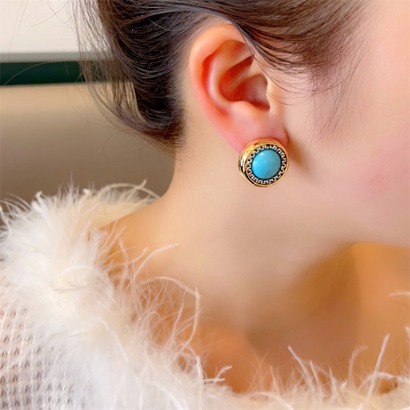 Designer earrings Luxury earrings Round textured zircon mother of pearl earrings for women free shipping birthday gift to girls gold earrings