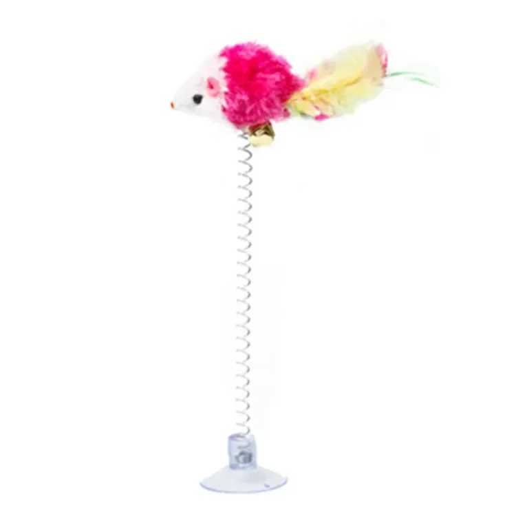 Cartoon Pet Cat Toy Stick Feather Rod Mouse Toy with Mini Bell Cat Catcher Teaser Interactive Cat Toy Kitten S251029