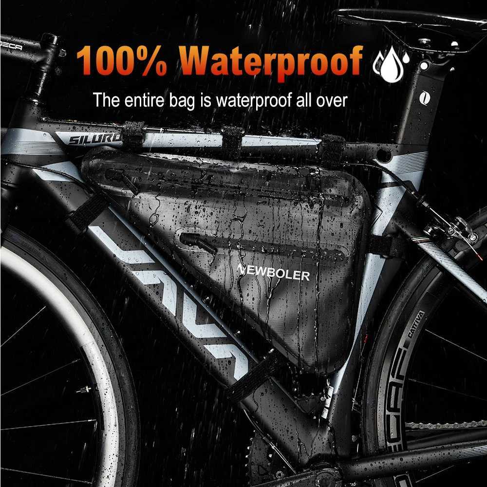 NEWBOLER Bike Bicycle Bag Front Tube Frame Handlebar Waterproof Cycling Bags Triangle Pouch Frame Holder Bicycle Accessories H251029
