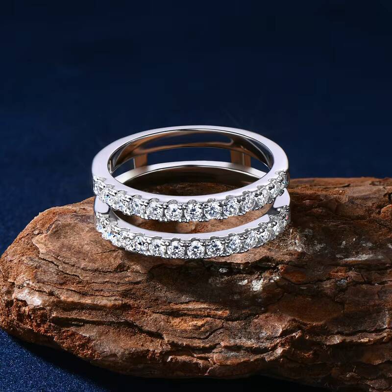 High Quality Classic Fashion 100 925 Sterling Silver Couple Engagement D Color Moissanite Wedding Band Rings for Women Men