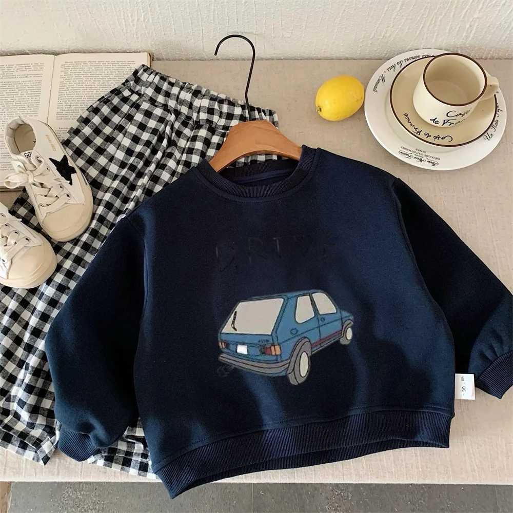 Cartoon Car Sweatshirts Long Sleeve Tops SpringFall Wear Kids Simple Fashion Wear Loose Casual Sports Hoodie Baby ClothingT251030