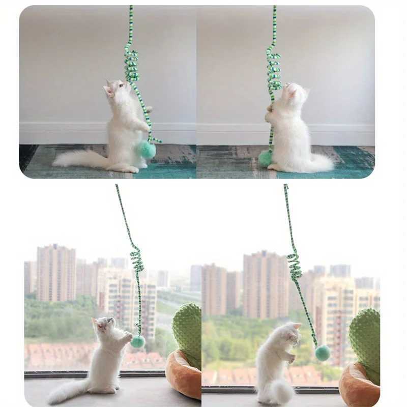 Interactive Cat Hanging Simulation Cat Funny Selfhey Interactive for Kitten Playing Teaser Wand Toy Cat with bell S251029{category}