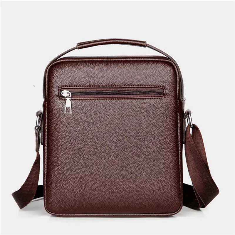 Men Crossbody Shoder Bags Waterproof Vintage Men Handbags Large Capacity PU Leather Bag Man Messenger Bags Tote Bag Y251011