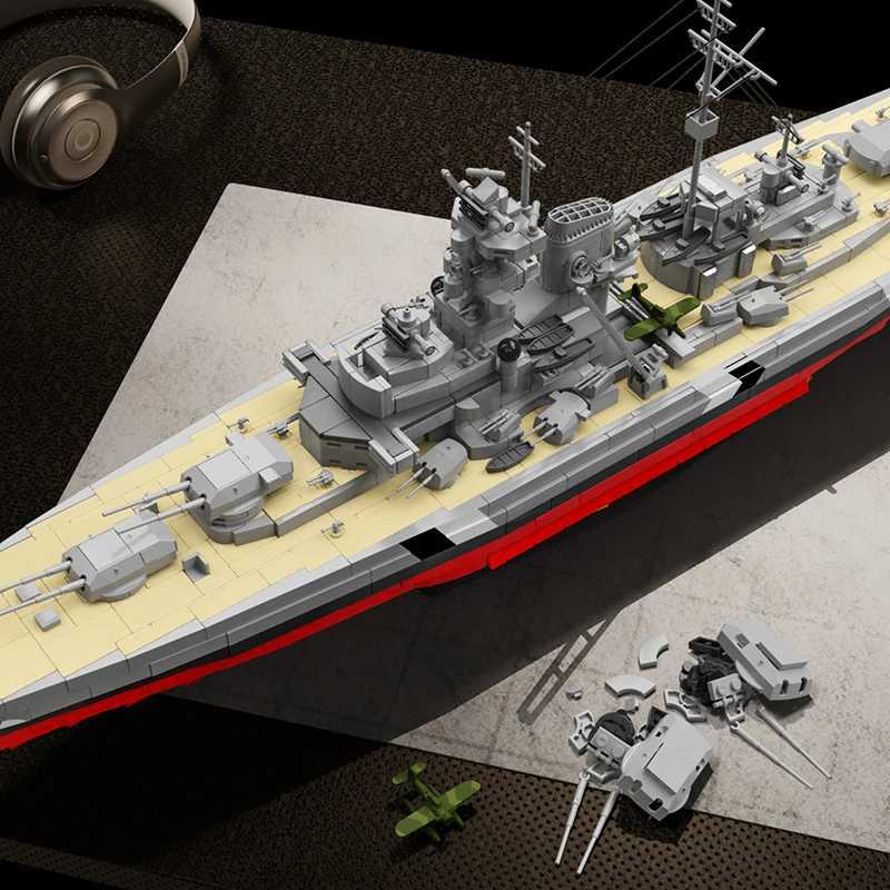 1300 WW2 Battle Ship Building Blocks Model MOC Building Toys Desktop Ornament Christmas Gifts for Boys Kids Adult 2686pcs BrickXJ251030