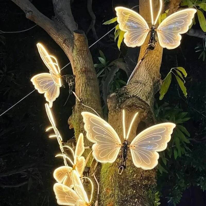 pcs V LED Outdoor Simulation Dynamic Static Butterfly Lights for Festival Home Decor Holiday Party DIY Decorations ddmycat
