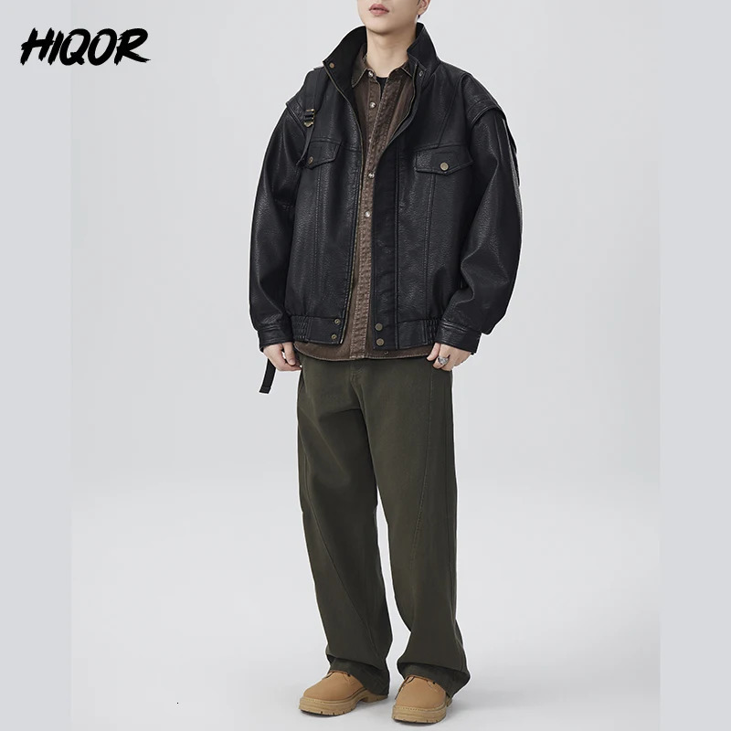 Retro Motorcycle Soft Leather Jacket Men American Simulation Streetwear Jacket Baggy Coat Autumn HighEnd Sensation Casual Wear 251023