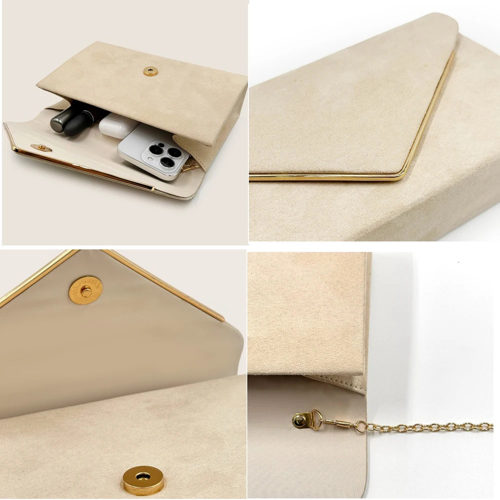 Velvet Envelope Bags Women Evening Wallets High Quality Clutches Banquet Dresses Clutch Over Shoulder Bags with Chain Handbags 251030