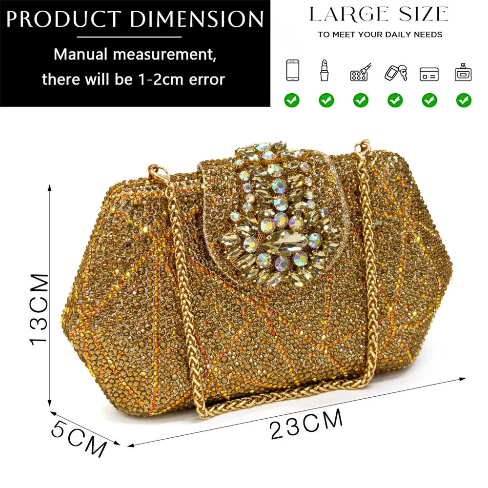 Womens Evening Clutch Bag Party Purse Wedding Clutch For Bridal Exquisite Crystal Ladies Handbag Apricot Green Wallet 251023