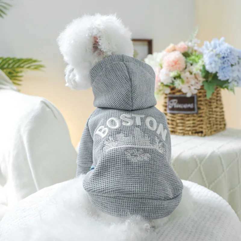 Cozy Letter Dog Hoodies Boston Breathable Pet Hat Coat Handsome Dog Clothes Cute Puppy Sweatshirt Pet Clothes Home Accessories C251030