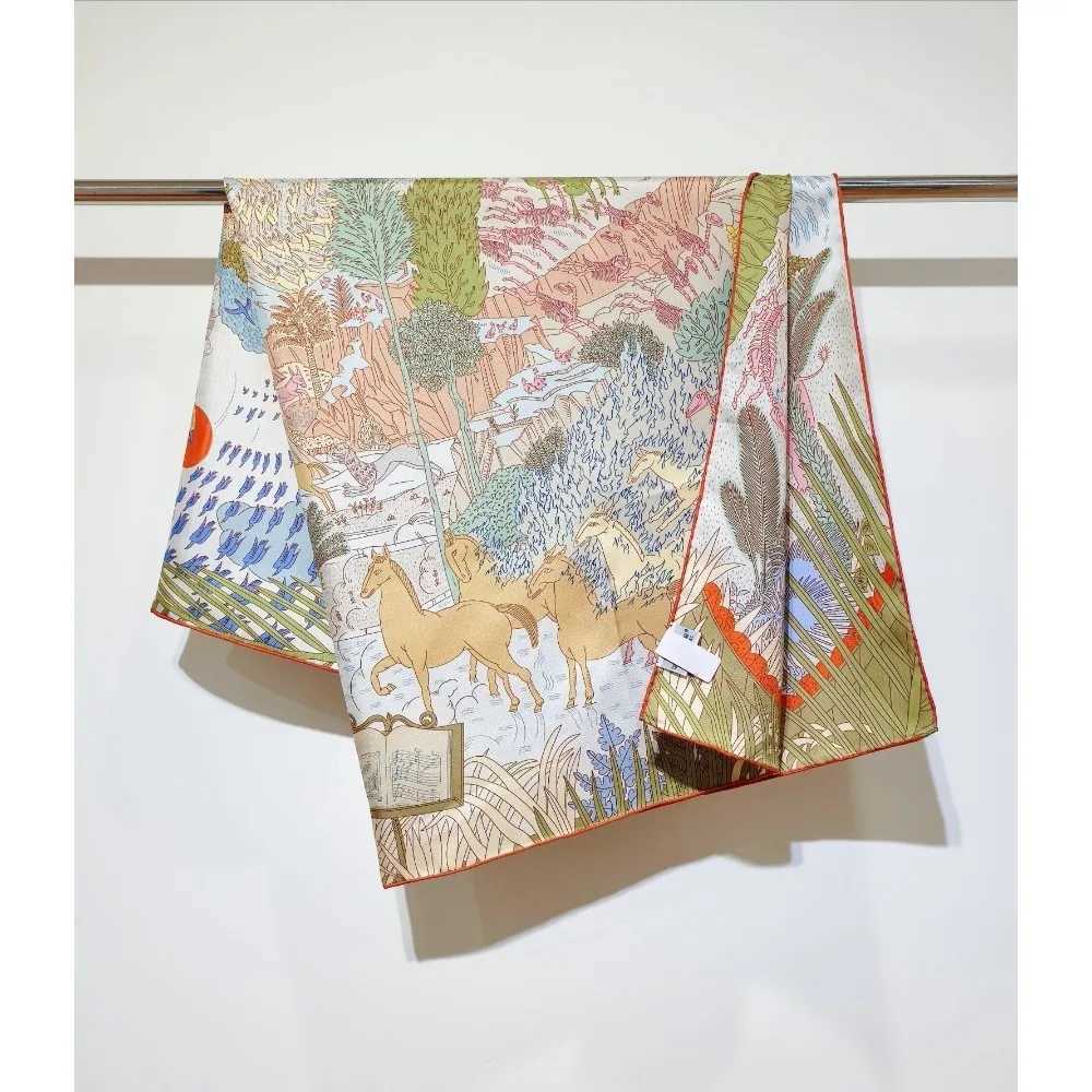 New Doublesided Twill Silk Scarf 90x90cm Square Soft Silky Elegant Accessories Retro Style Lowkey Luxury Best Gift ChoiceW251029