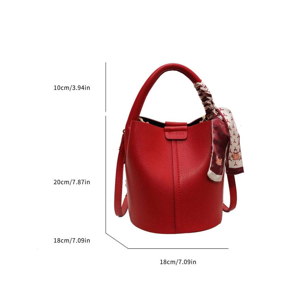Hot Selling Simplicity High-End Women's Crossbody Pu Material Versatile Bucket Bag Fashion Handbag Commuting