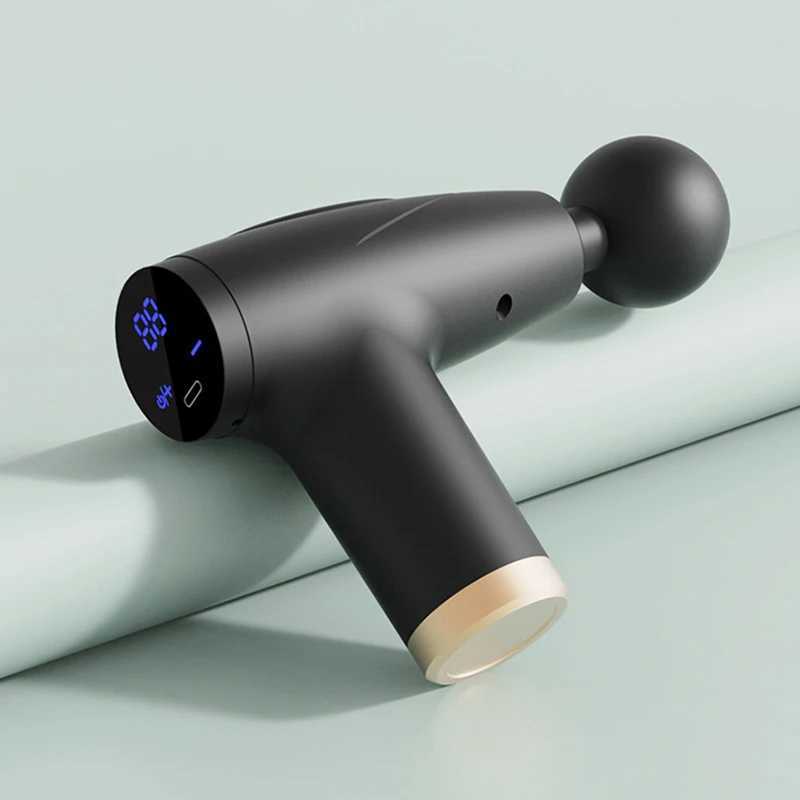 Black 4Head Mini Fascia Gun MultiStage Massage Gun Muscle Relaxation Massage Equipment Portable Vibration Massager J251030