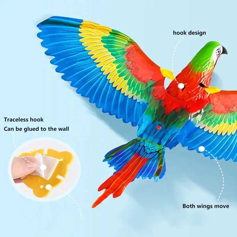 Simulated Bird Interactive Cat Toy Electric Hanging Eagle Flying Bird Cat Flying Bird Emitting Light Sound Grabbing Rope Pet Toy S251029