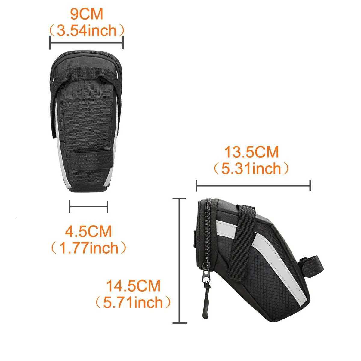 B SOUL Bike Saddle Bag 1L Small Storage Black Cycling Seat Tail Rear Pouch Bag Accessory Kit Tool Reflective Cycling Accessories H251029