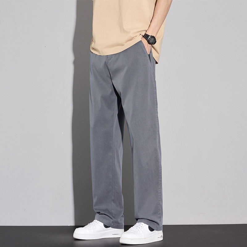 2025 Summer Thin Mens Soft Lyocell Casual Pants Breathable Fashion Solid Color Simple Male Trousers Clothing 251010