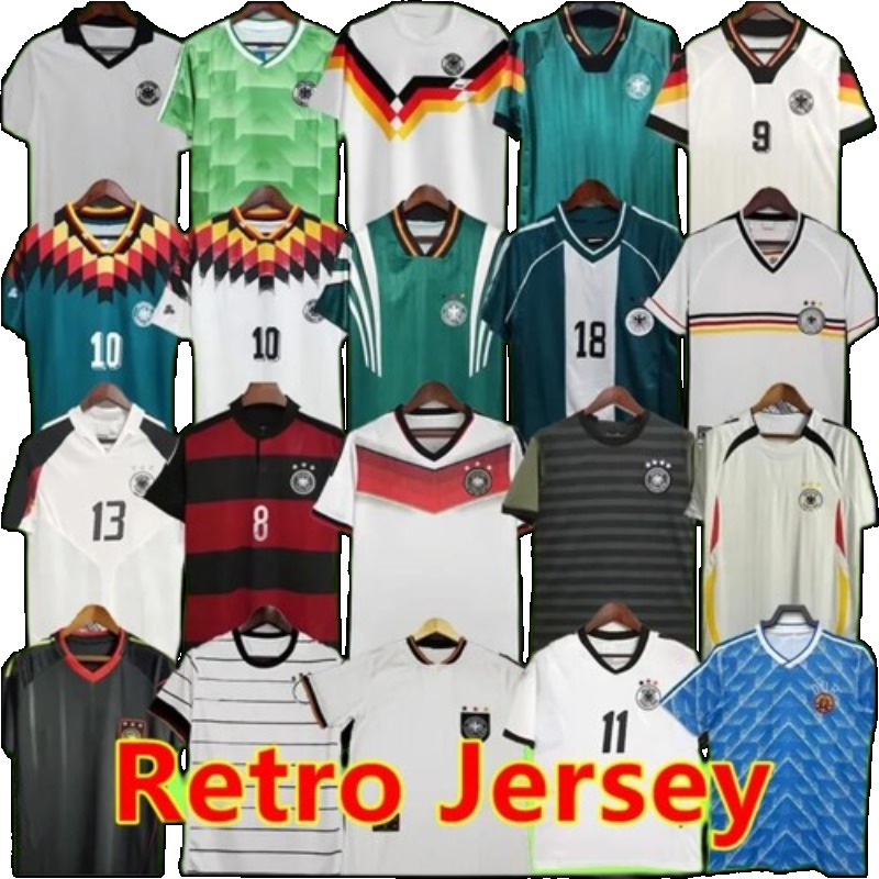 Vintage Germany Football JerseyRetro Littbarski BALLACK KLINSMANN Matthias KALKBRENNER HAssler Bierhoff KLOSE Shirt 1990