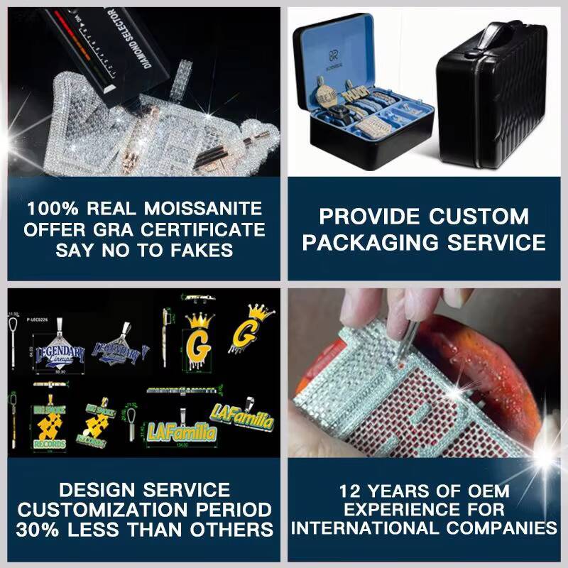 Wholesale 10K Gold Moissanite Tennis Necklace Pass Diamond Tester Round Brilliant Cut Diamond 10K 18K Tennis Chain