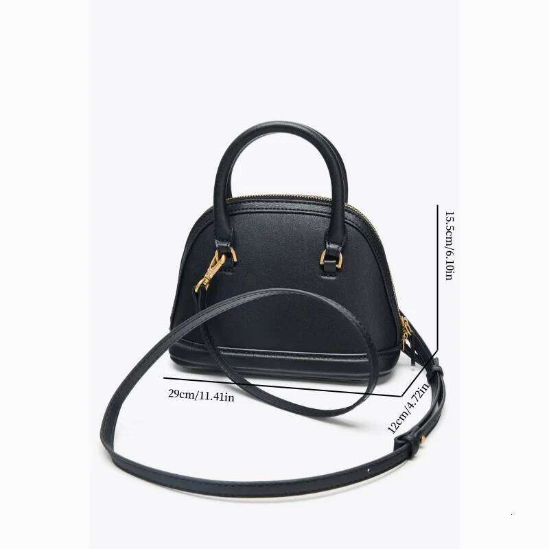 New Designer Mini Handbag, Women's SHELL CITY Bag, Spacious Crossbody For Ladies, Fashionable Shoulder Bag Black