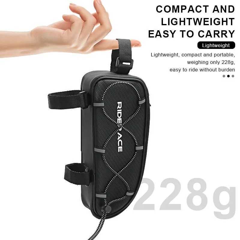 MTB Gravel Bike Handlebar Front Bag Road Cycling Accessories Bicycle Top Tube Bag Portable PU Rainproof Waterproof Bags H251029