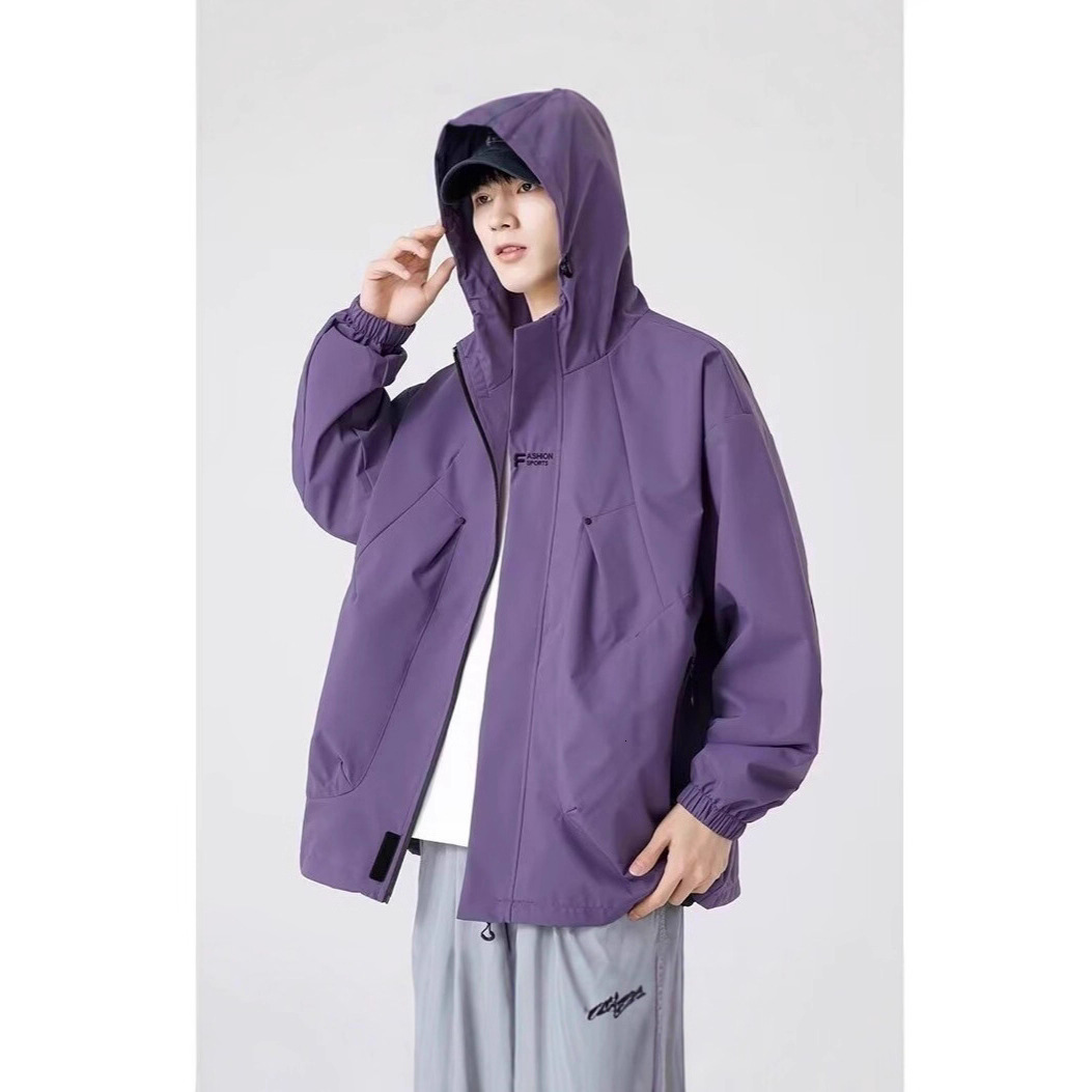 Men's Waterproof Jacket Workwear Trendy American Designer Coat Style Spring Autumn Thin Mountain Outdoor Hiking Windproof Coat