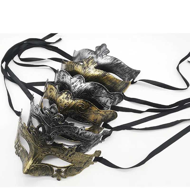1pc Amazing Mask Antique Gold and Silver Jazz Flat Head Mask Ball Party Gathering Men and Women Cosplay Half Mask DecorationW251029