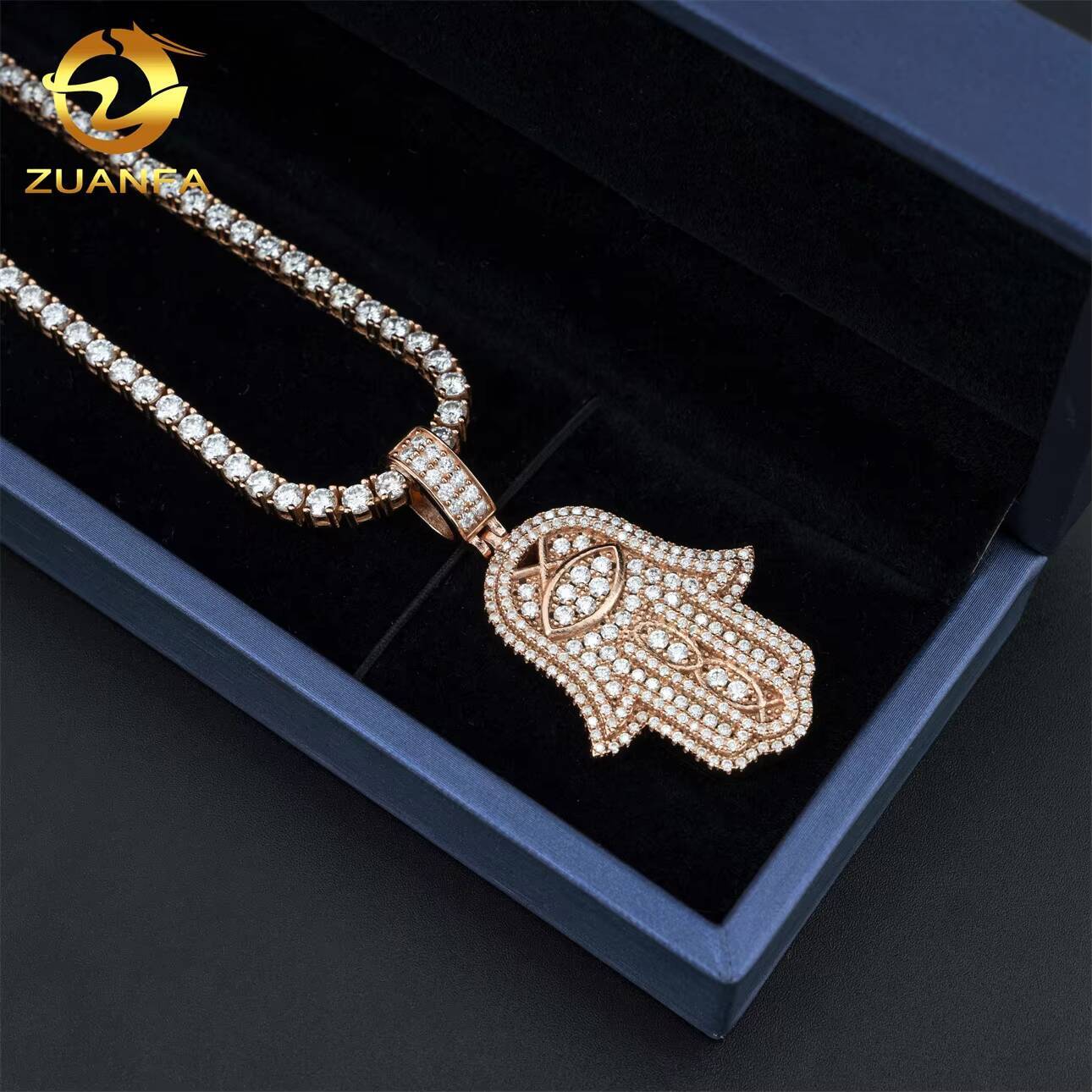 Custom D Color VVS Moissanite Diamond Pendant Fine Hip Hop Jewelry in Sterling Silver 925 Iced Pendants Charms