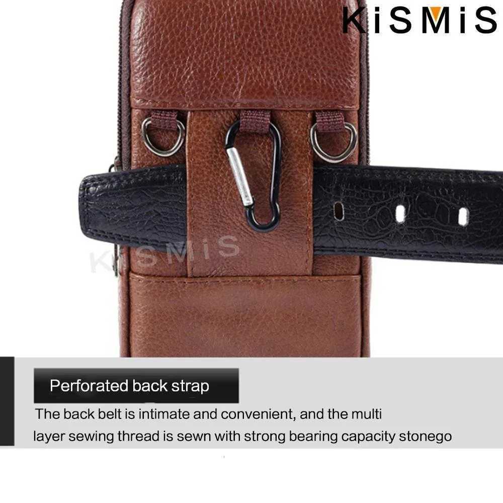 Mens Leather Waist Bag Mtifuncti Fanny Pack Large Capacity Crossbody Shoder Bag Mti Pockets Y251011
