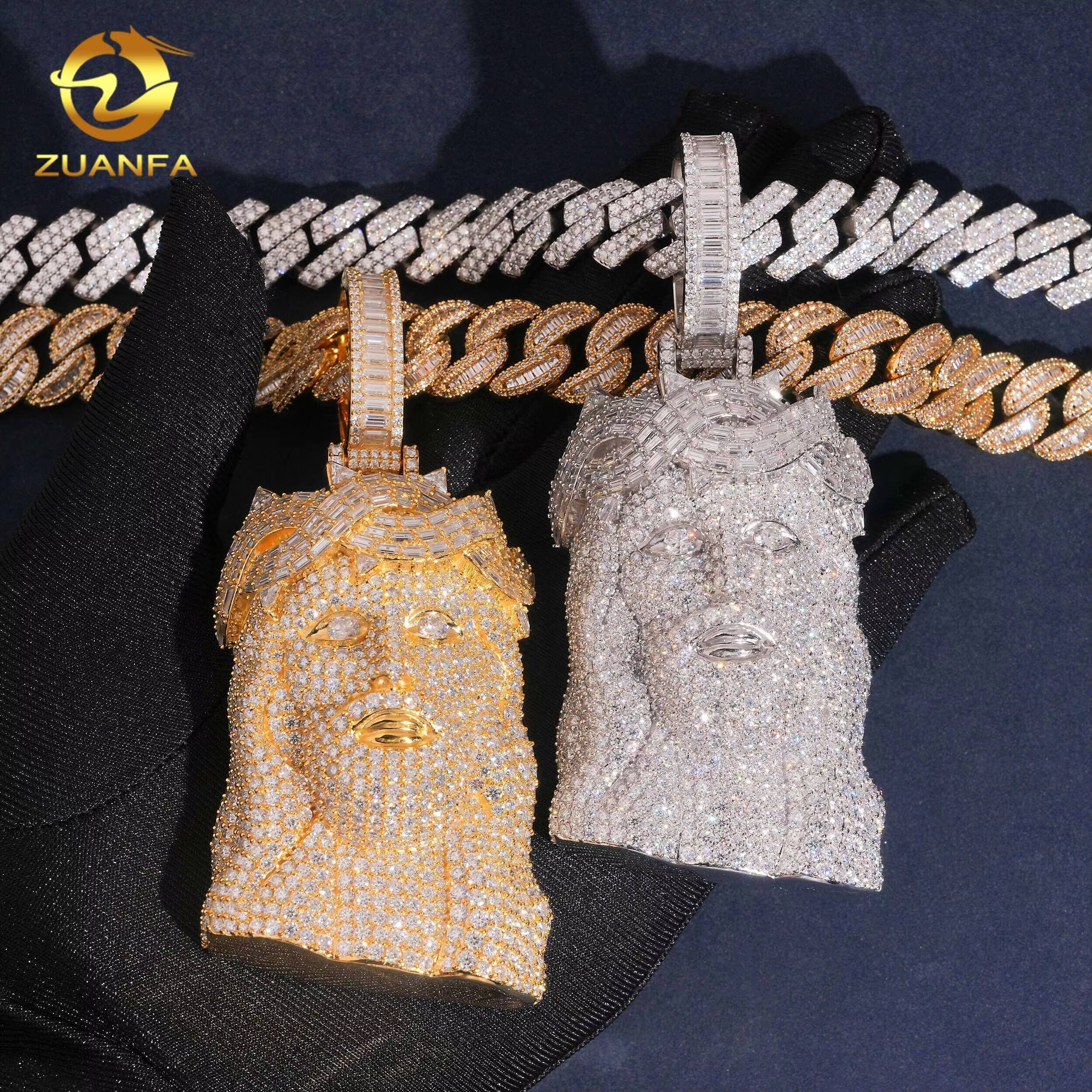 New Stocks 4in Tall Jesus Pendant Moissanite Pendant Men Iced Out Jewelry Rapper Jesus Piece Custom Moissanite Pendant