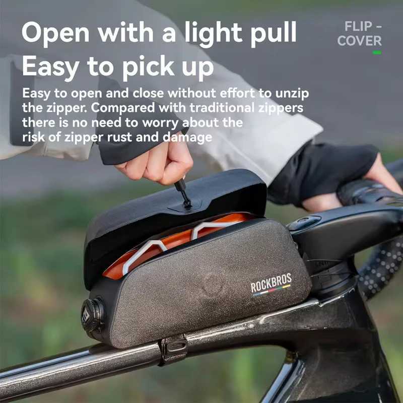 For MTB Road Waterproof Magnetic Front Bag universal Bicycle Top Tube Bag Toolkit Frame Pack Durable Cycling Storage Bag H251029