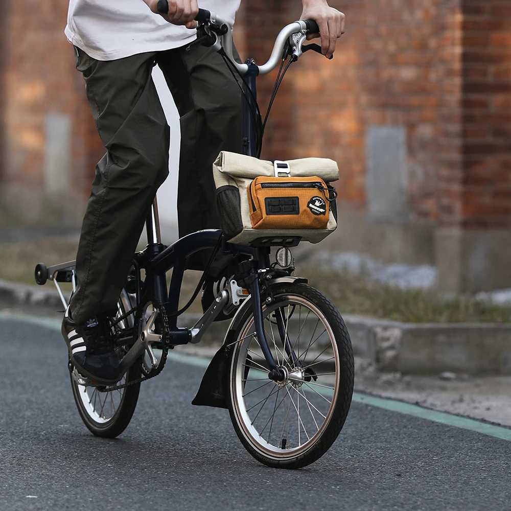 Rhinowalk Bike Handlebar Bag Set With Adapter Carrier Block Cycling Quick Release Urban Basket Storage Bag For Brompton Dahon H251029