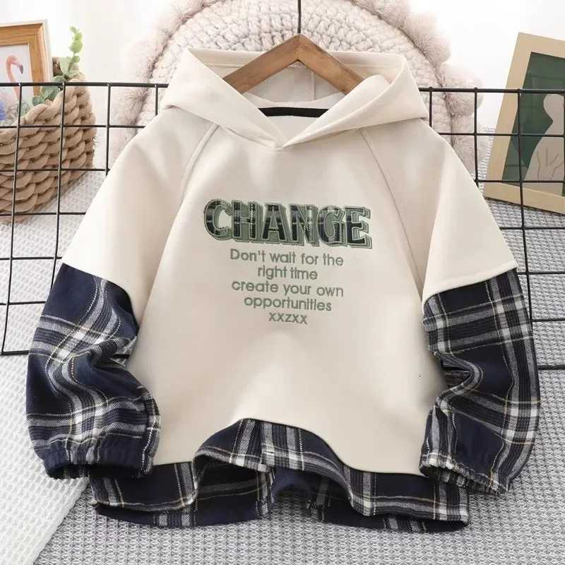 Boys Hooded Sweatshirt Kids Autumn Pullovers Spring New Letter Long Sleeve Tops Childrens Loose Fashion Coat Teenage ClothesT251030