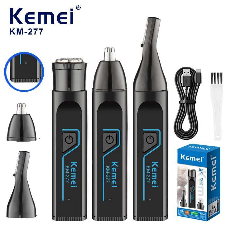 Kemei KM277 Electric Shaver EarEyebrowsNose Hair Trimmer 3in1 Kit Mini Portable Body Hair Trimmer Safety Razor Rechargeable M251030
