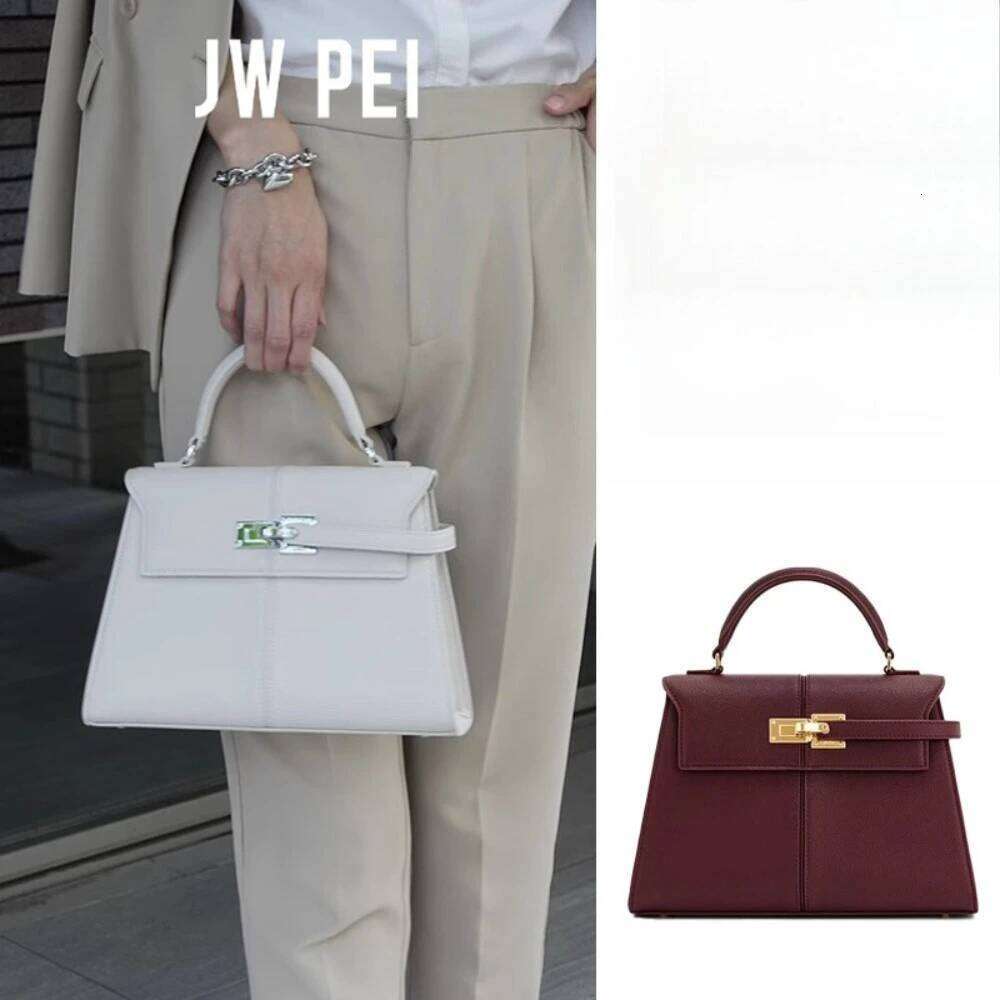 Designer Bags JW PEI Trapezoidal Genuine Leather Women's High-End Versatile Crossbody Fashionable Niche Handbag Commuter Bag Hot Selling