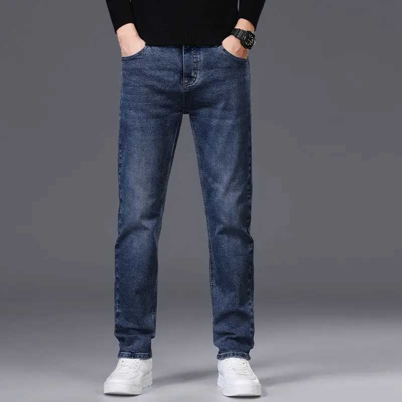 Autumn Thick Mens Clothing Cowboys Slim Straight Jeans Men Denim Pants Casual Regular Fitness Mens Trousers Business 2025 J251030