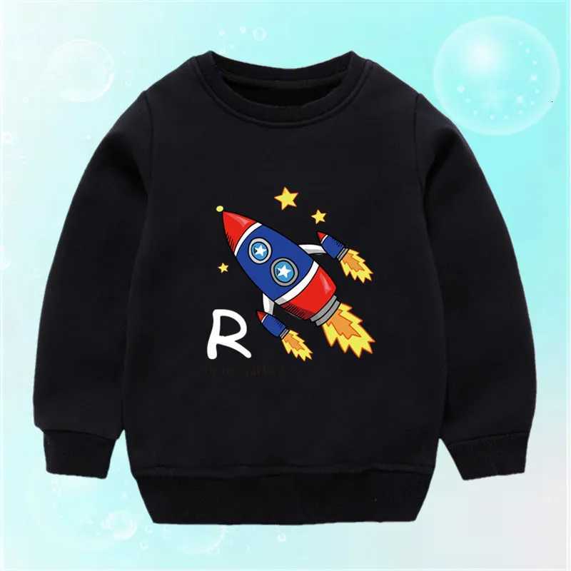 Kids Girls Clothes Autumn Sweatshirt Child Long Sleeved Pullover Top Spring Fashion Planet Rocket Pattern Boy ClothingT251030