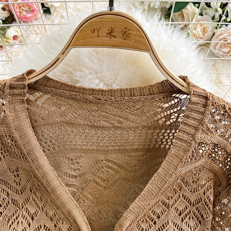 Women Tie Front Crop Cardigan Sheer Openwork Crochet Knit Top Lightweight Bolero Sweater Summer Fairycore Boho Chic Beach Outfit 251010