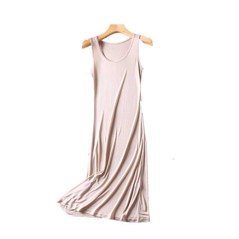 Summer Silk Round-neck Sleeveless Blouse Sleeping Dress - Mulberry Silk Base Layer Skirt Strap Sleeping Dress for Women W240913