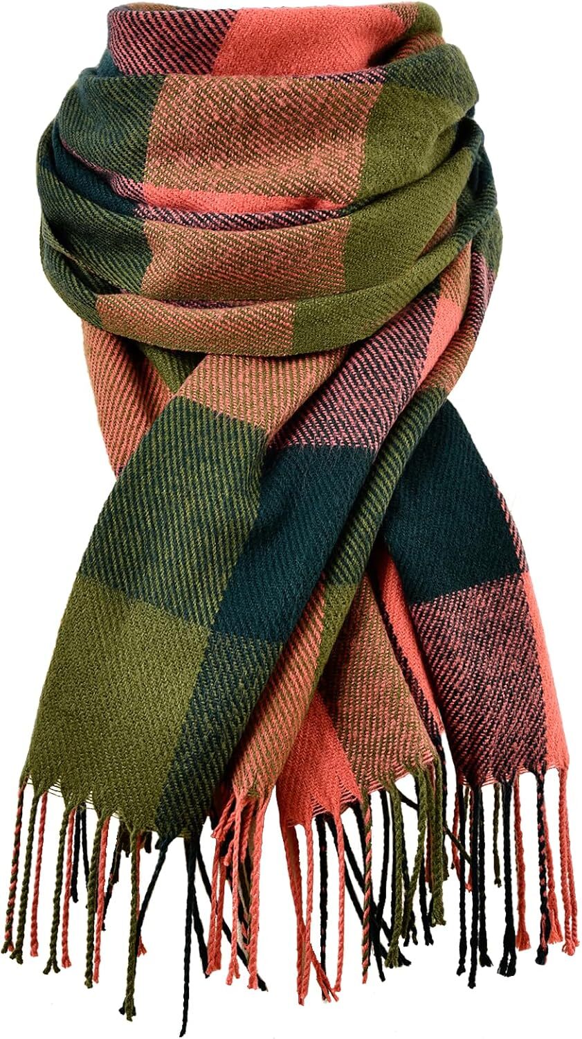 Custom Scarf for Women Women's Fall Winter Scarfs Cashmere Feel Blanket Scarf Classical Scottish Checked Long Shawl Wraps Christmas gifts
